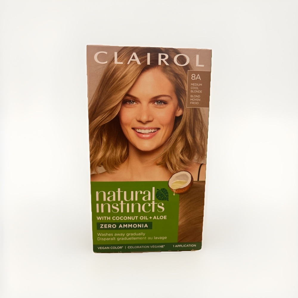 Clairol Natural Instincts Demi-Permanent Hair Dye, 8A Medium Cool Blonde Hair